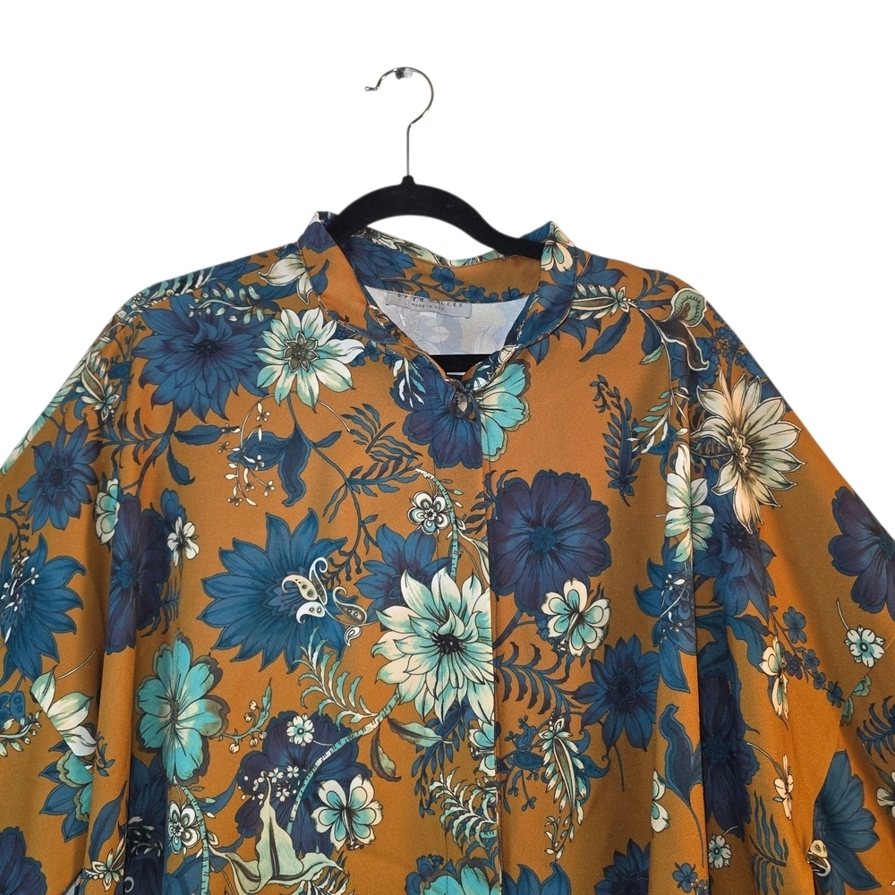 Bryn Walker Floral Oversized Blouse Artsy Lagenlook Made USA - Picture 2 of 11